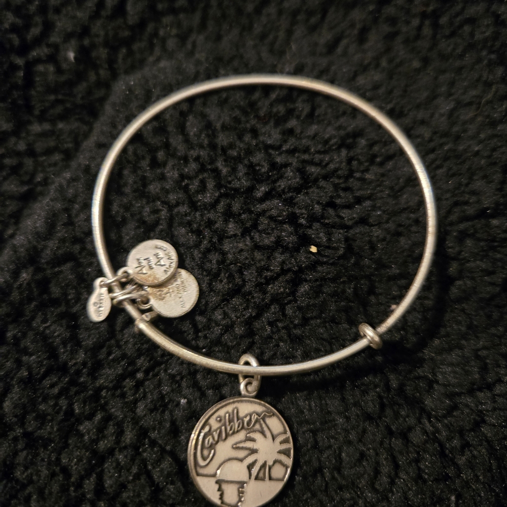 Alex and Ani Silver Caribbean Charm Bangle Bracelet